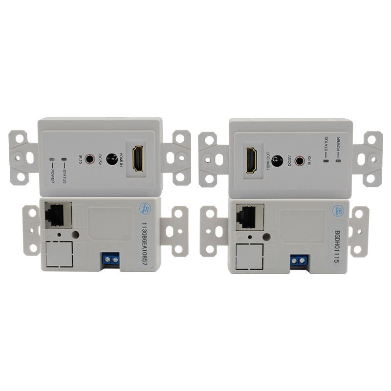 Extensor de placa de parede HDMI de 60m sobre Cat5e Cat 6 para extensor HDMI Suporte 3D IR