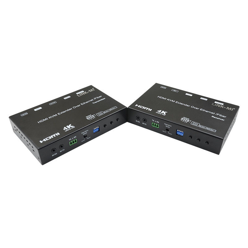 4K AV Over IP Fibra HDMI KVM Extender Suporte Multicast Unicast Com USB RS232