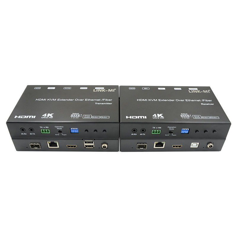 4K AV Over IP Fibra HDMI KVM Extender Suporte Multicast Unicast Com USB RS232