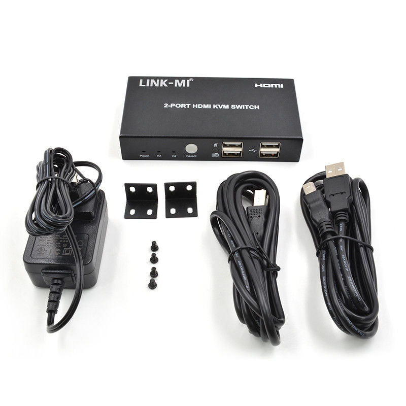 4K 2Port HDMI KVM Switch Suporte 4K 30Hz Port USB Tipo B
