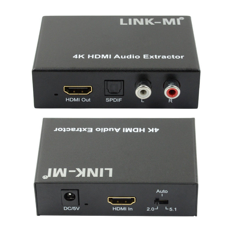 Extractor de áudio HDMI 2K 4K para Apple TV Blu-Ray Player Suporte a EDID 3D