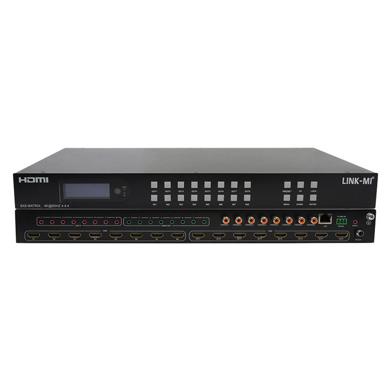 8x8 HDMI Matrix 4k Hdmi Switcher com suporte de extração de áudio analógico 18Gbps HDR