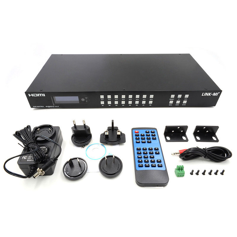 8x8 HDMI Matrix 4k Hdmi Switcher com suporte de extração de áudio analógico 18Gbps HDR