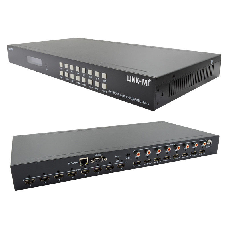 8x8 4K HDMI Modular Matrix Switcher com SPDIF Out IP Web GUI Control para 8 Displays UHD