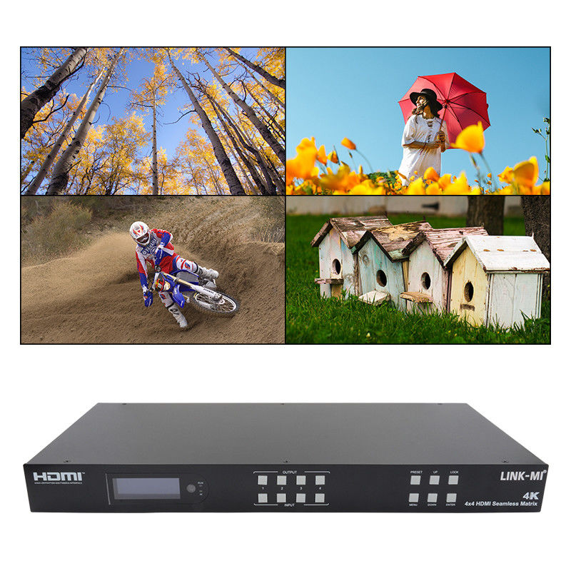 HDMI 4K Seamless Video Wall Splitter HDMI Matrix Switcher 2X2 4 em 4 fora