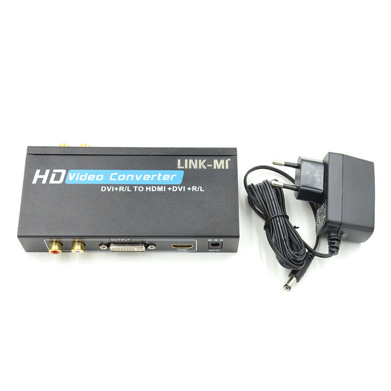 1080P DVI para conversor HDMI com suporte de áudio DVI entrada de áudio RCA analógica