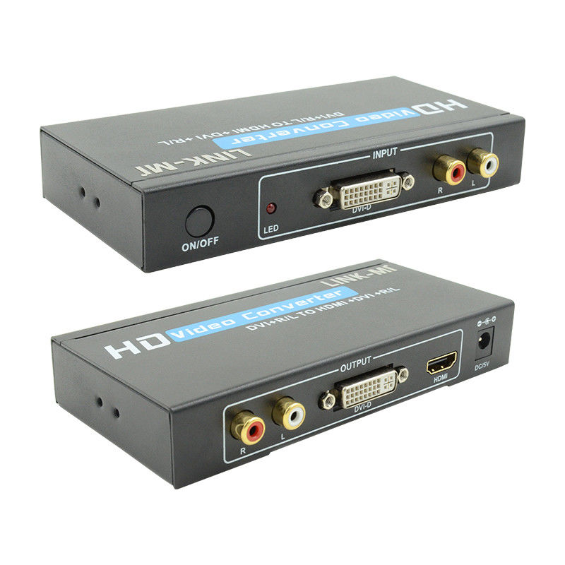 1080P DVI para conversor HDMI com suporte de áudio DVI entrada de áudio RCA analógica