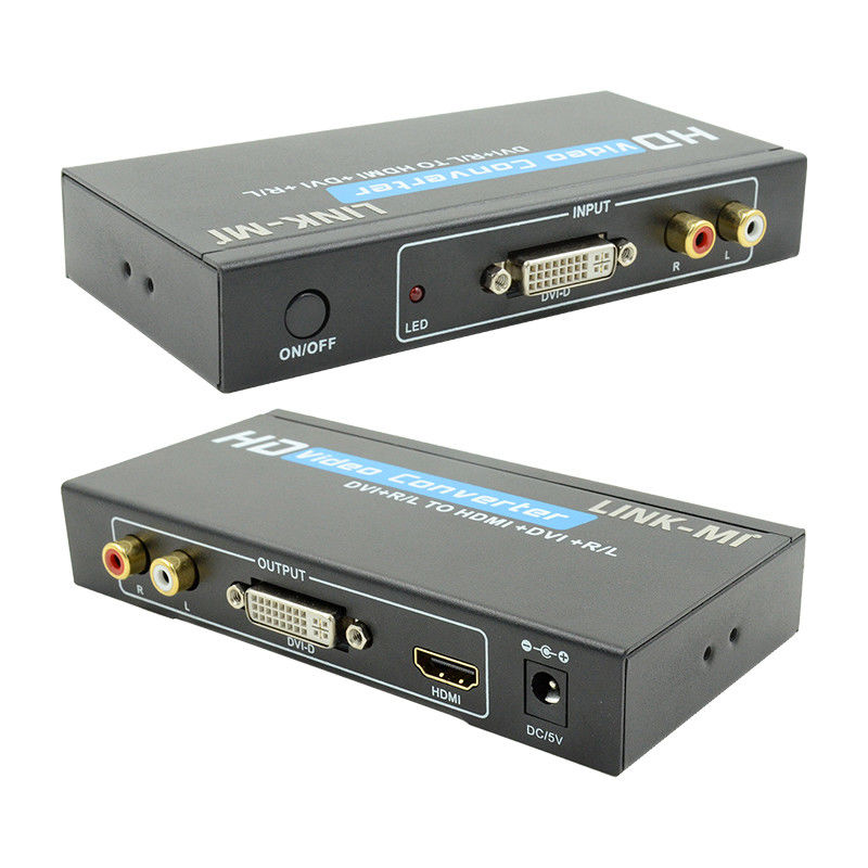 1080P DVI para conversor HDMI com suporte de áudio DVI entrada de áudio RCA analógica