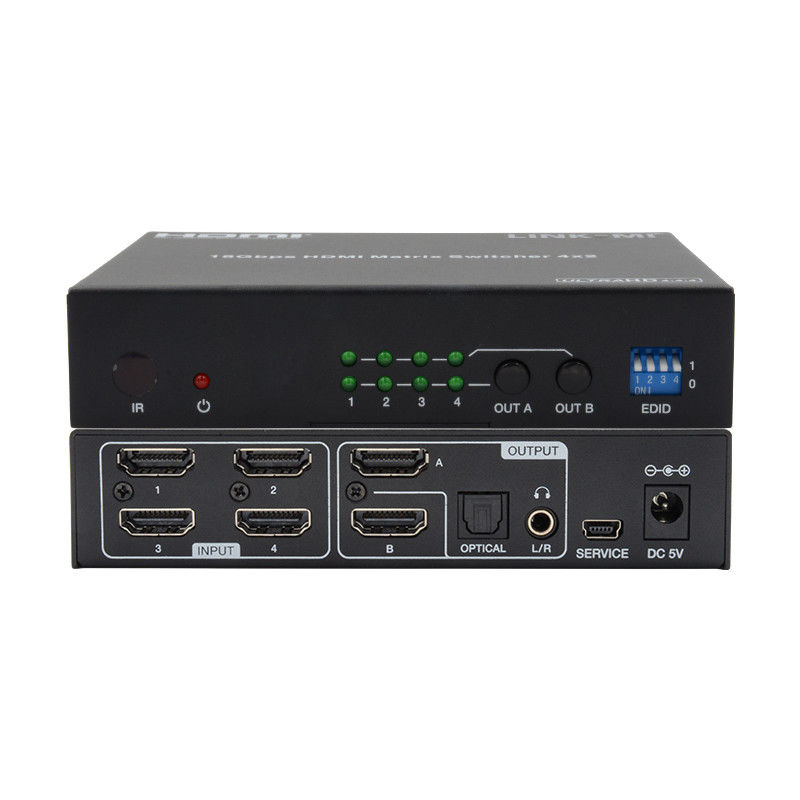 4X2 HDMI Matrix Switch Hdmi Switch Extractor de áudio 4K para 1080P Switcher de vídeo