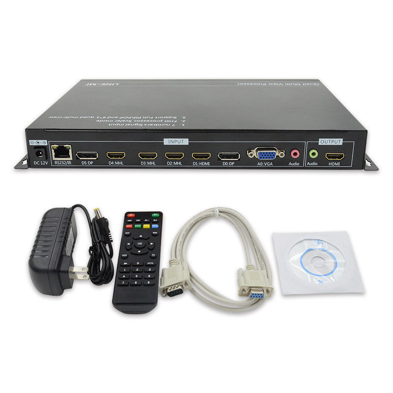 PIP POP HDMI Multi Viewer 4k 4x1 com IR Remote RS232 Control Center Control