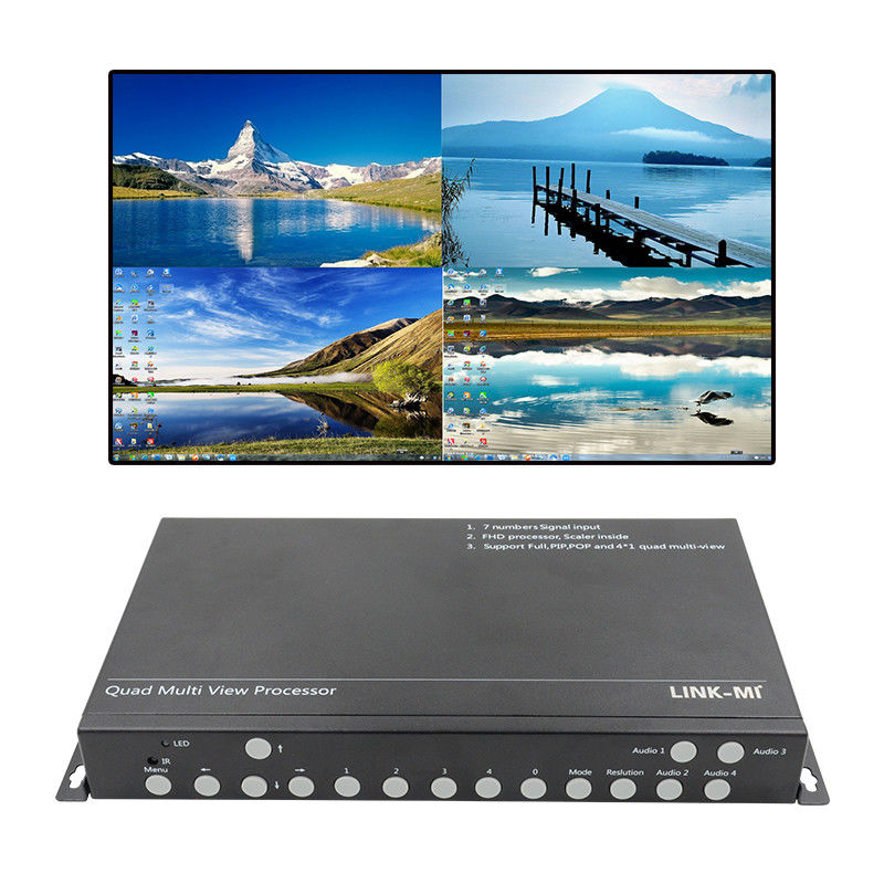PIP POP HDMI Multi Viewer 4k 4x1 com IR Remote RS232 Control Center Control