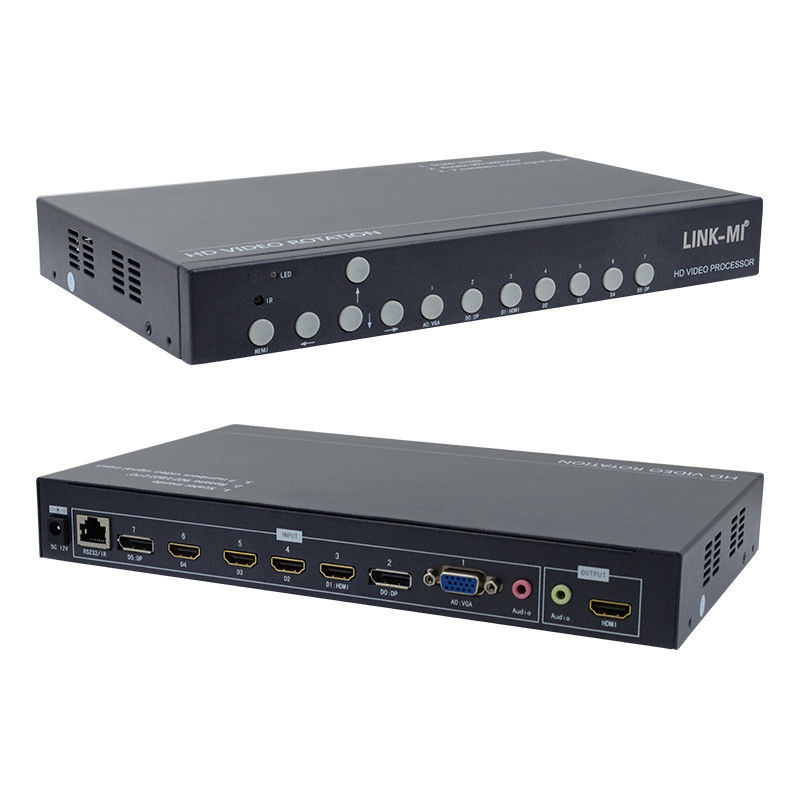 12V HDMI Video Wall Controller Rotador de vídeo 90 180 270 Graus HD Video Upscaling Switch rotativo