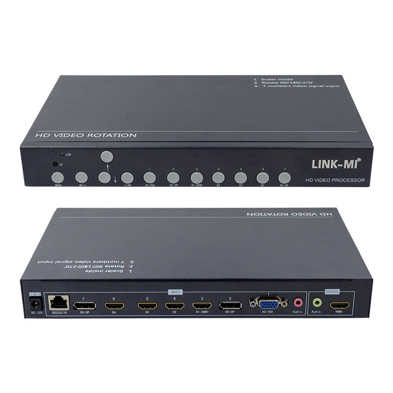 12V HDMI Video Wall Controller Rotador de vídeo 90 180 270 Graus HD Video Upscaling Switch rotativo