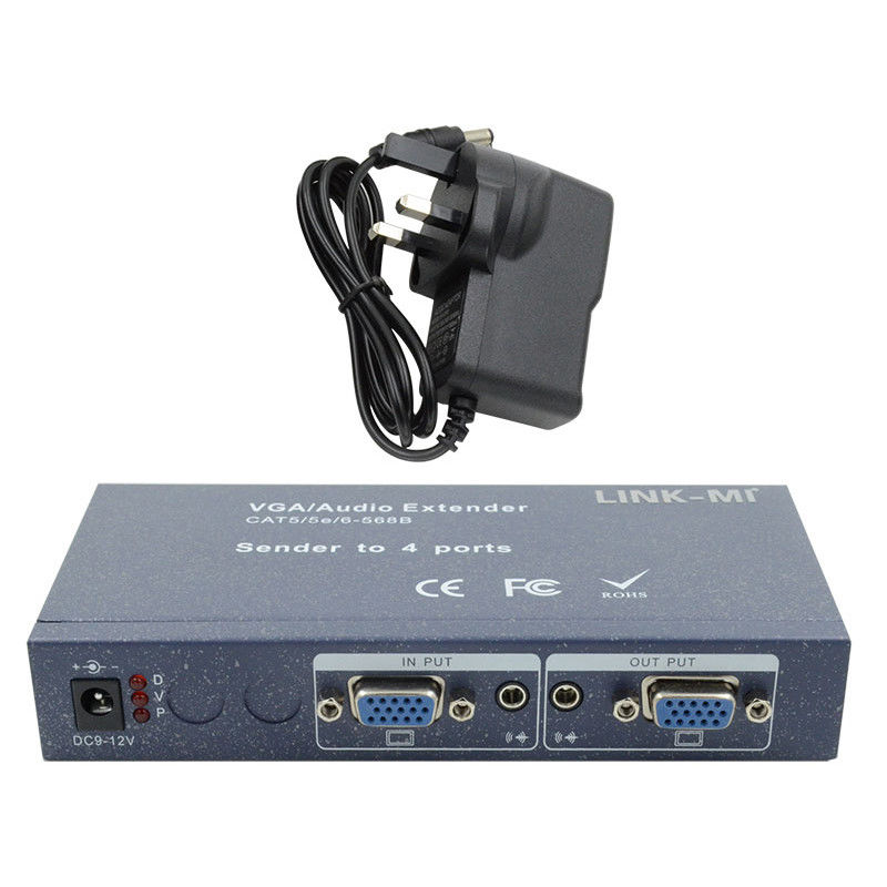 15 pin 4 Port VGA Extender 1 a 4 VGA Splitter 4 canais Video UTP Extender