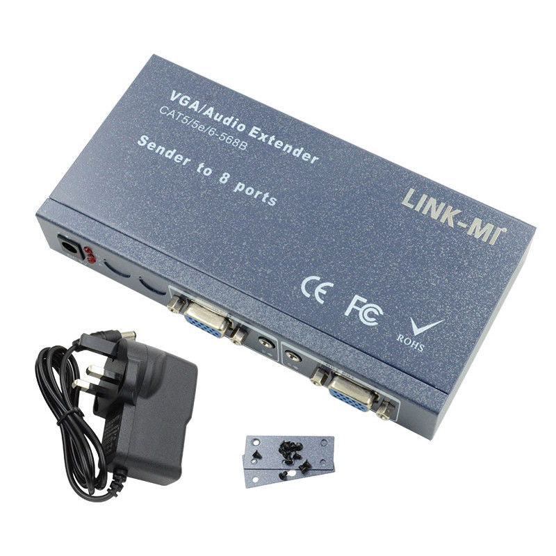 100m 200m 300m 1/8 VGA Splitter 1X8 Extensor de 1 a 8 Video Audio Extender