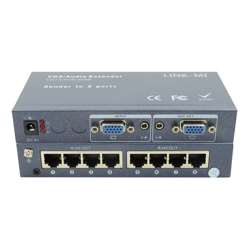 100m 200m 300m 1/8 VGA Splitter 1X8 Extensor de 1 a 8 Video Audio Extender