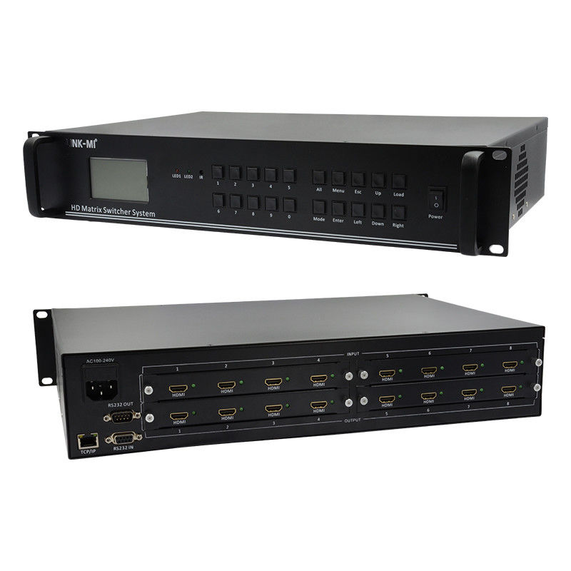 4K Matriz de Vídeo Áudio 8X8 HDMI Matriz Switcher Sistema RS232 TCP/IP Controle remoto