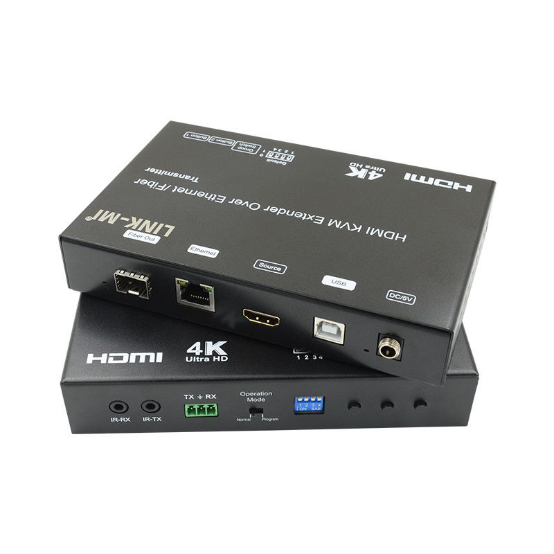 HDMI USB AV Sobre IP KVM Extender Sobre Fibra Apoio POE RS232 Unicast Multicast