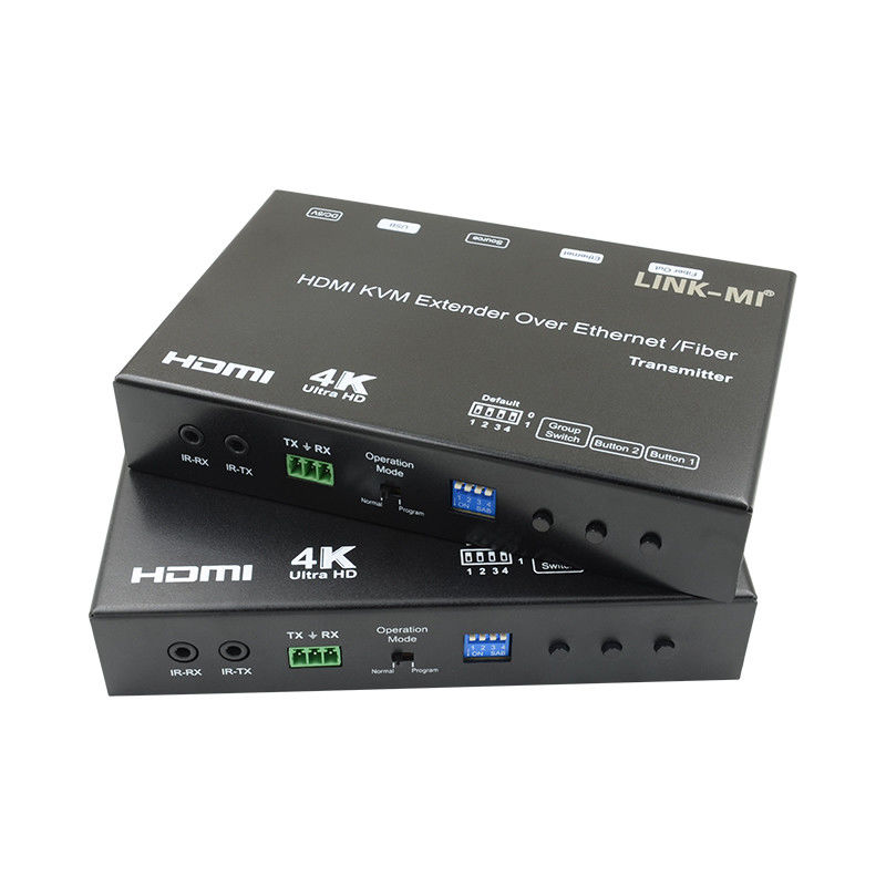 HDMI USB AV Sobre IP KVM Extender Sobre Fibra Apoio POE RS232 Unicast Multicast