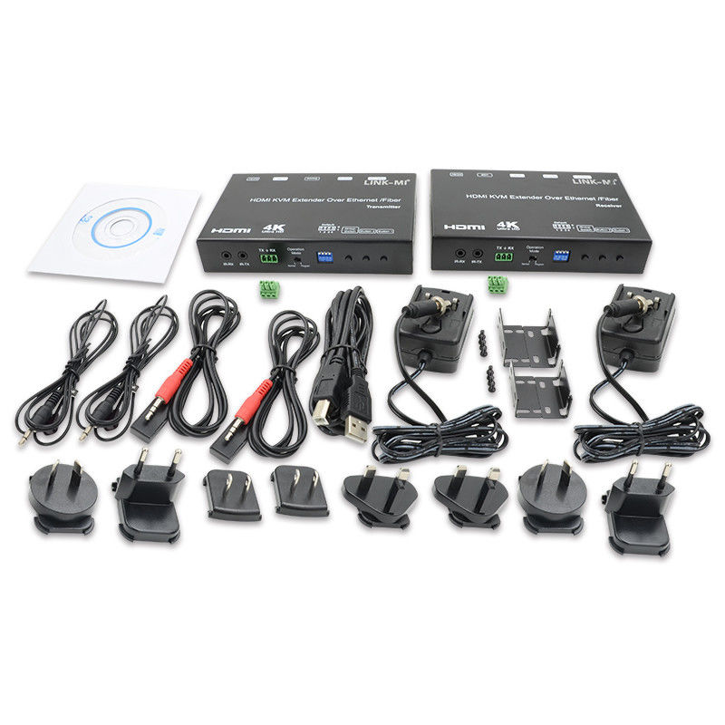 HDMI USB AV Sobre IP KVM Extender Sobre Fibra Apoio POE RS232 Unicast Multicast