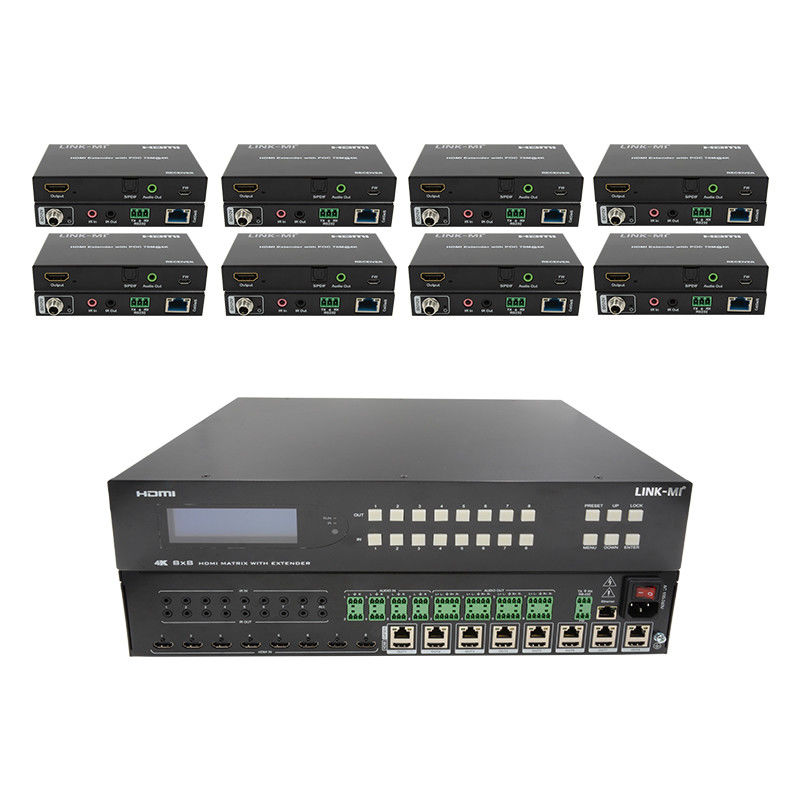 8X8 HDMI Matrix Extender até 70m 8 HDMI Loop Out 4K60Hz HDMI Switch de vídeo