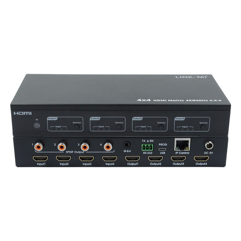 HDMI 4X4 4k Matrix Switcher 4K60Hz com SPDIF Audio AV Matrix para 4 telas Ultra HD