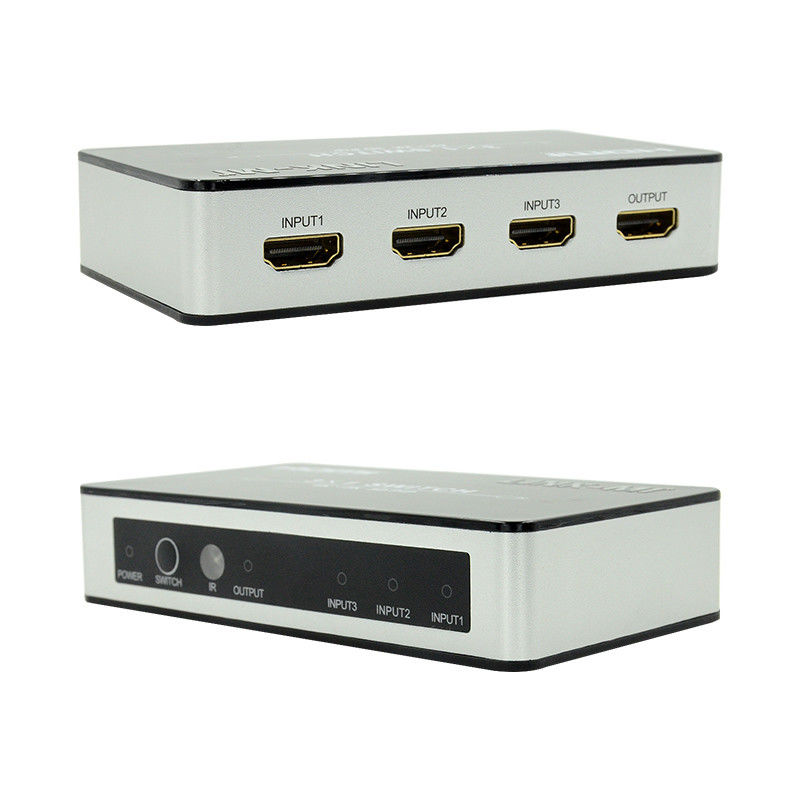 4K2K HDMI Switch 3x1 HDMI Splitter 5V 1A Suporte PIP 3D 3 para 1 Switch de vídeo
