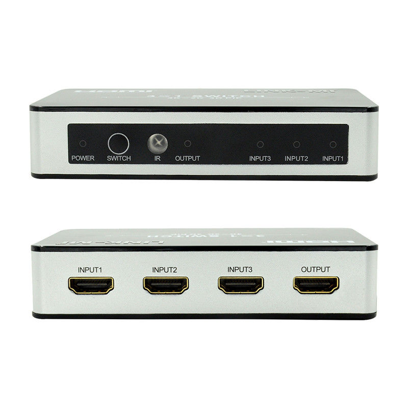 4K2K HDMI Switch 3x1 HDMI Splitter 5V 1A Suporte PIP 3D 3 para 1 Switch de vídeo