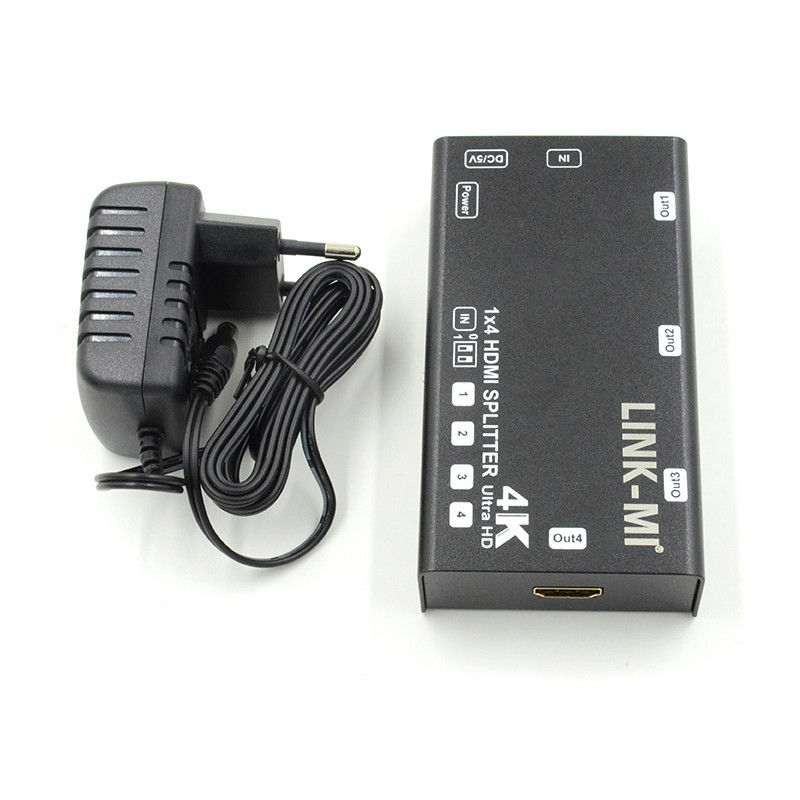 1X4 Video Splitter HDMI 4k 60Hz AV Splitter Suporte 3D EDID Para 4 TVs Ultra HD