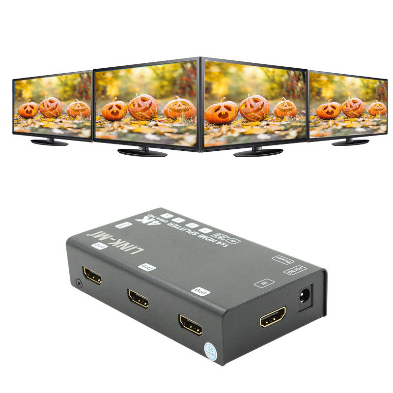 1X4 Video Splitter HDMI 4k 60Hz AV Splitter Suporte 3D EDID Para 4 TVs Ultra HD
