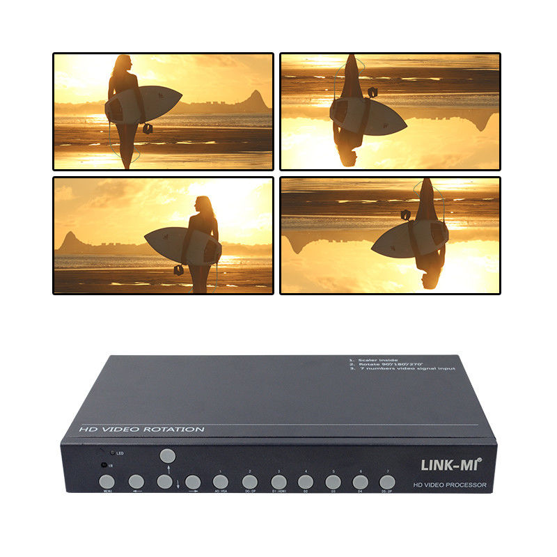 12V HDMI Video Wall Controller Rotador de vídeo 90 180 270 Graus HD Video Upscaling Switch rotativo