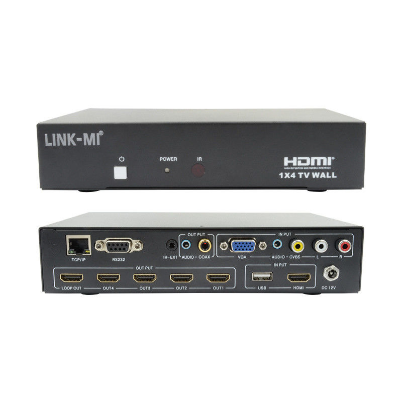 LM-TV04L HDMI 1x4 TV WALL Suporte Fontes de entrada de reprodução CVBS/VGA/HDMI/USB
