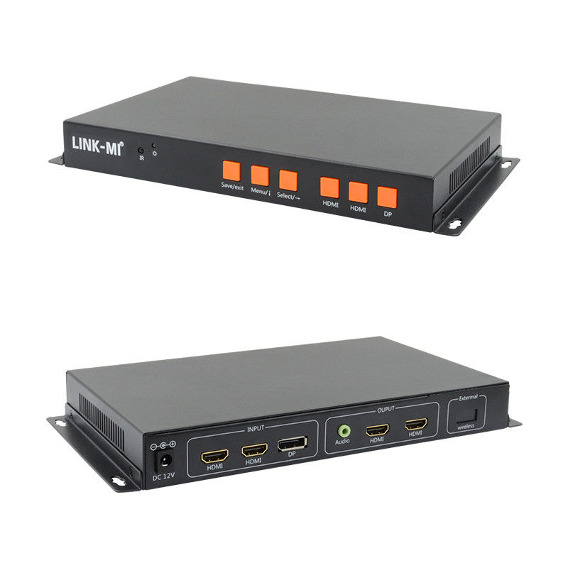 Suporte para controlador de parede de vídeo 4K de entrada móvel/HDMI/DP para 2 telas