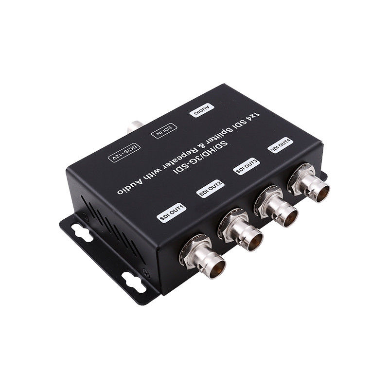Repetidor de amplificador de distribuição HD/SD-SDI de 1 a 4 com impedância de saída de áudio de 75 ohms