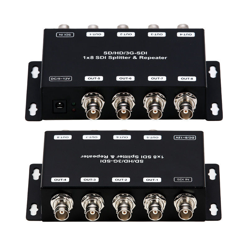 LM-SDI-108B Repetidor de amplificador de distribuição SD/HD/3G-SDI de 1 a 8 com impedância de 75 ohms