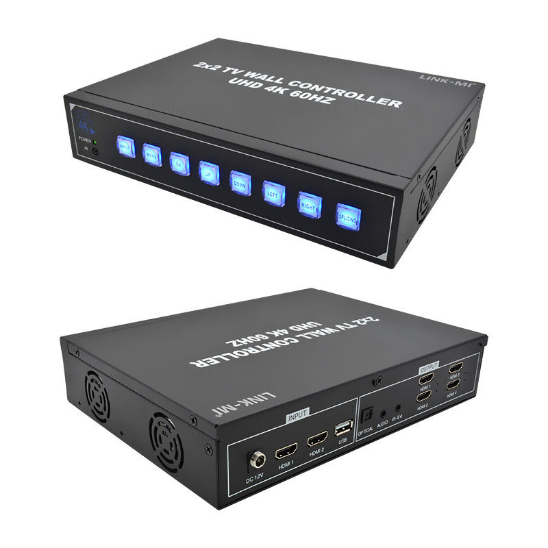 Controlador de parede de vídeo 4K60 2x2 Para 4 televisores de empalhe Suporte 1x2 1x3 1x4 4x1 3x1 2x1 UHD TV Wall Processor