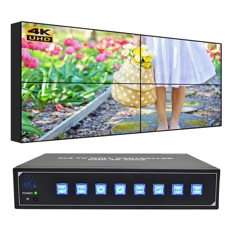 Controlador de parede de vídeo 4K para 4 TVs no máximo Controlador de parede de vídeo USB HDMI 2x2