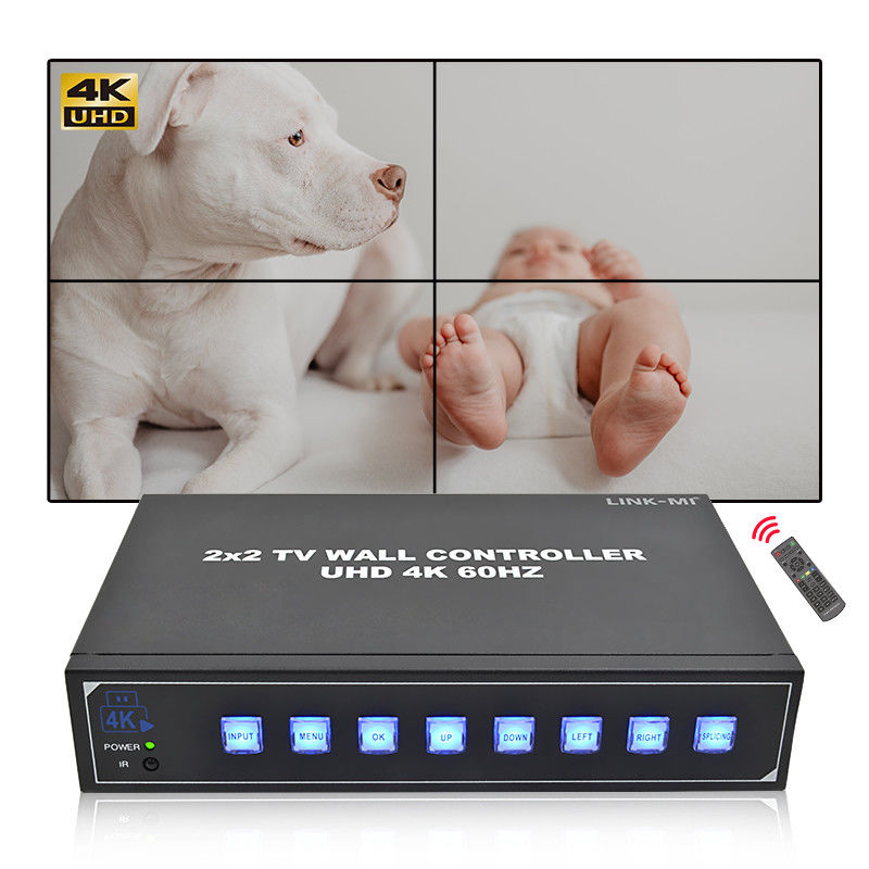 2 x HDMI em 4K Video Wall Controller com suporte USB 2x2 1x4 1x3 1x2 4K60Hz Splicing Box para publicidade