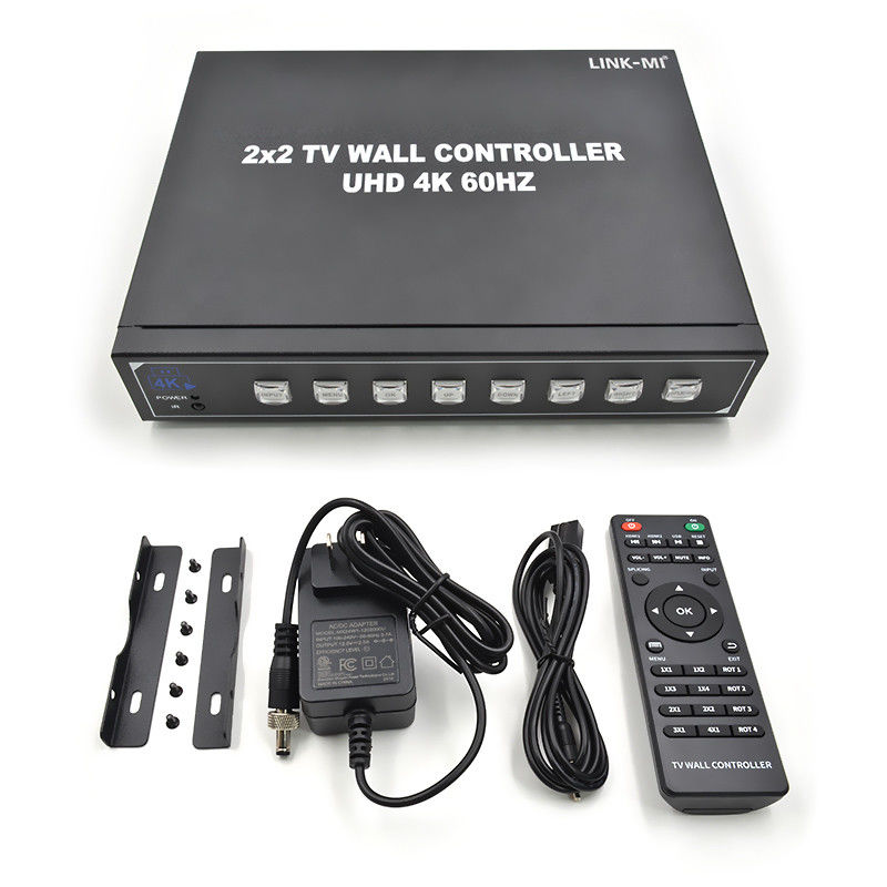 4 TVs 4K Video Wall Processor Suporta rotação de 180° Max 3840*2160 Resolução de entrada de 60Hz
